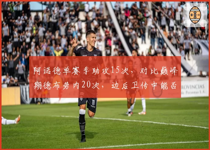 阿诺德单赛季助攻15次，对比巅峰期德布劳内20次，边后卫传中能否媲美中场大师？